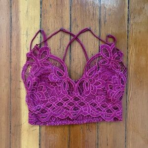 Free People Burgundy Lace bralette